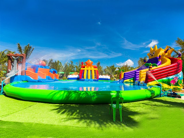 China Factory Inflatable Commercial Land Water Park For Kids And Adult BY-AWP-130